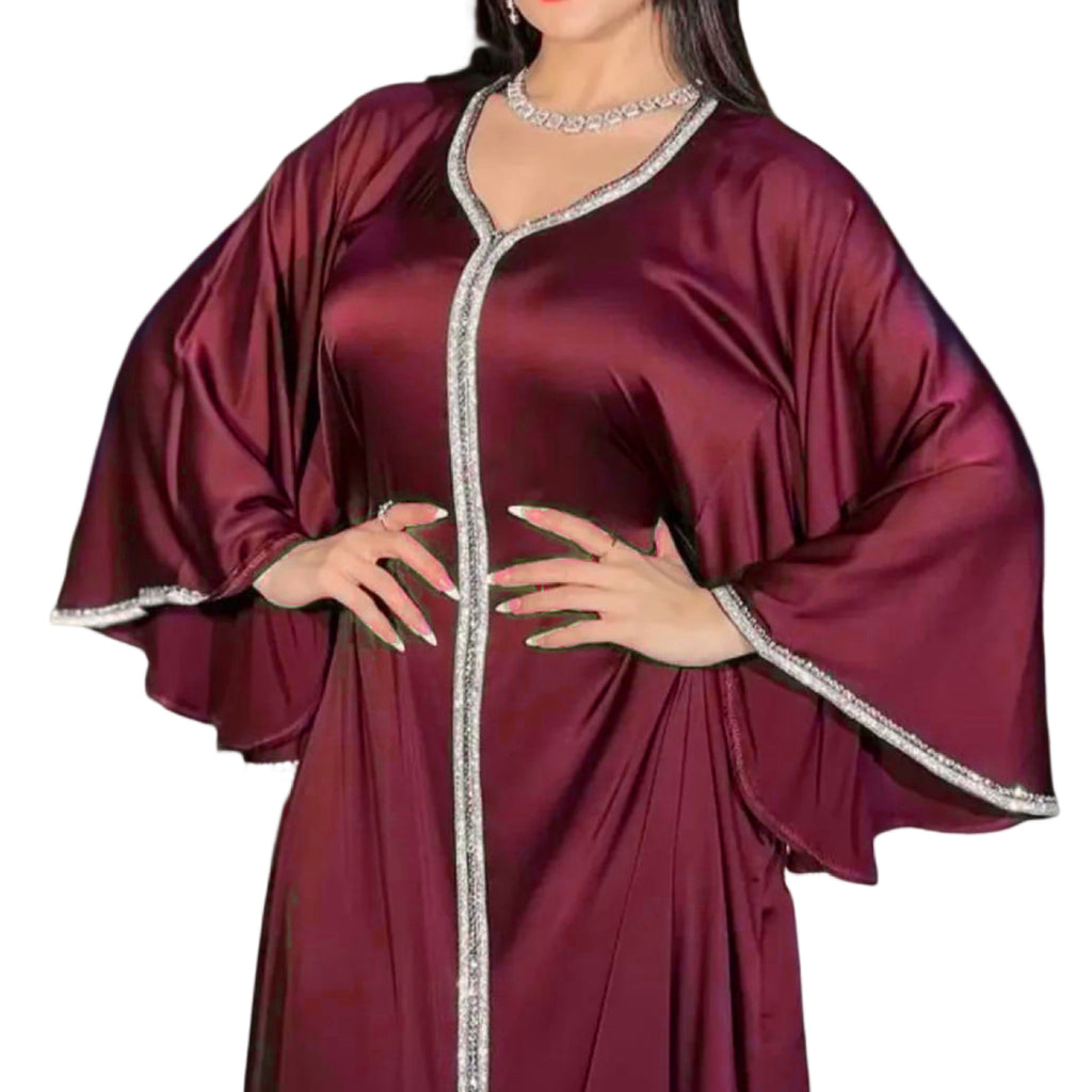 Muslim fashion women's robes with rhinestones