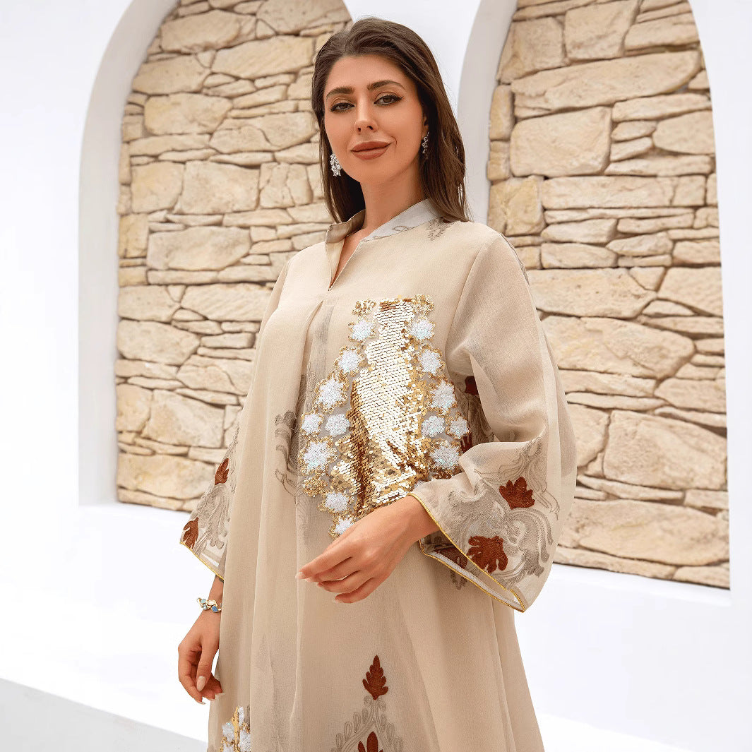 Embroidered Abaya Dress