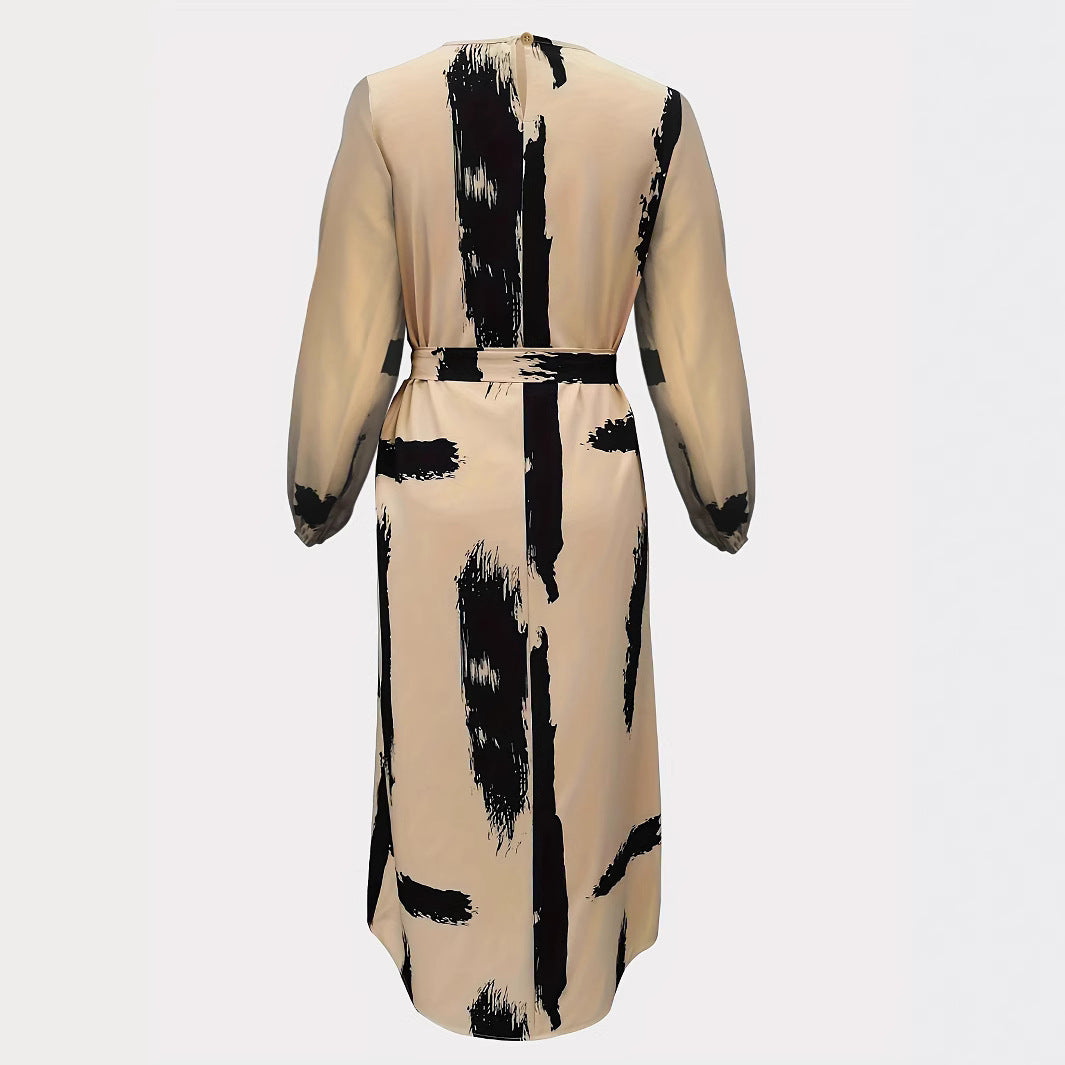Elegant Printed A-Line Dress