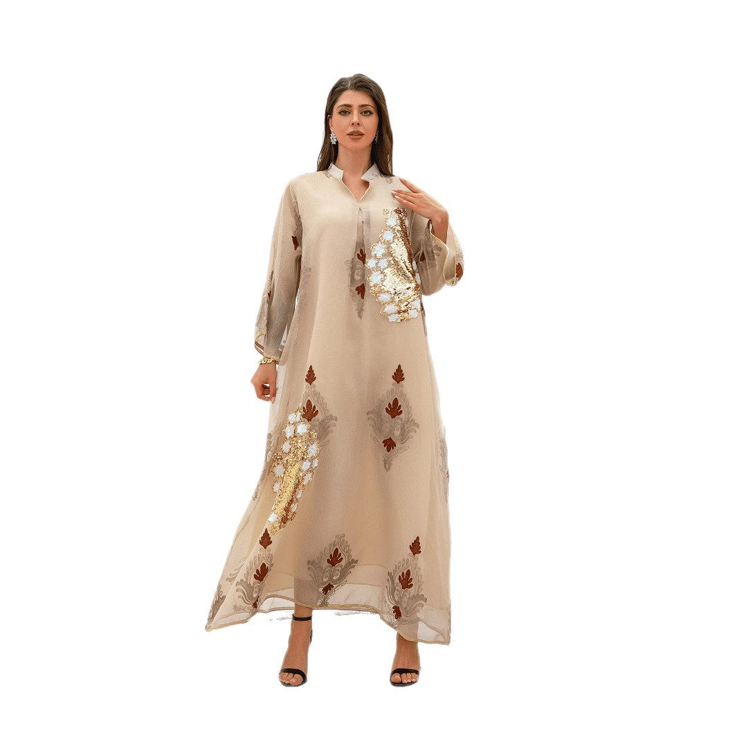 Embroidered Abaya Dress