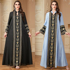 Embroidery patchwork long dress
