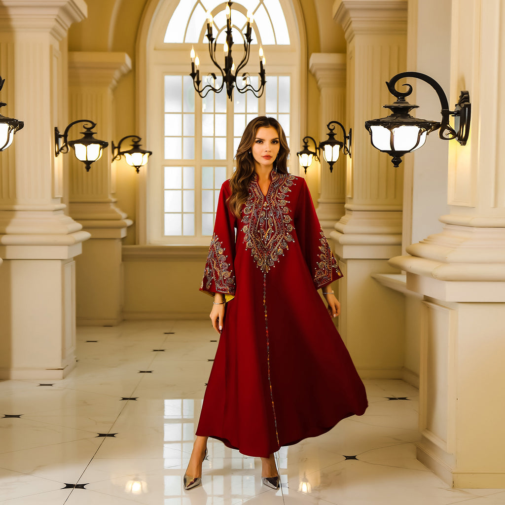 Elegant Embroidered Abaya Dress