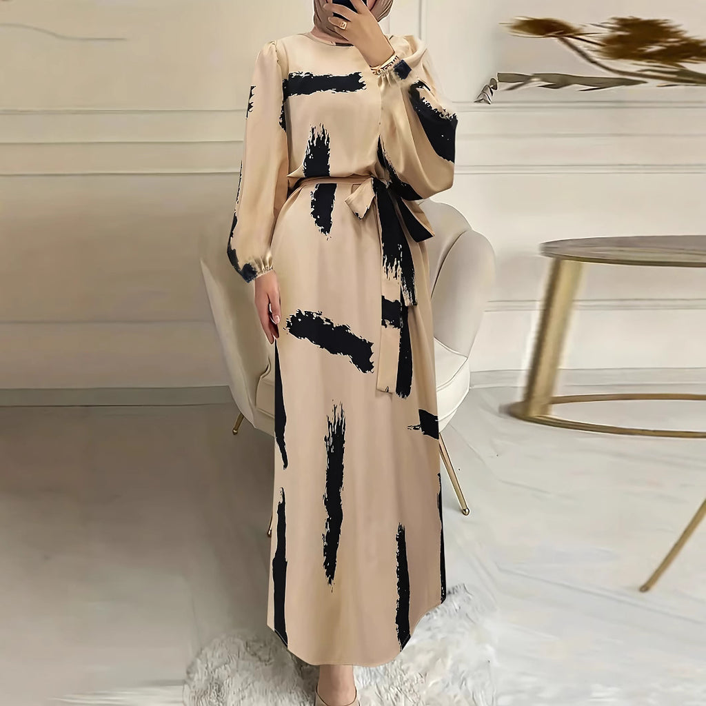 Elegant Printed A-Line Dress
