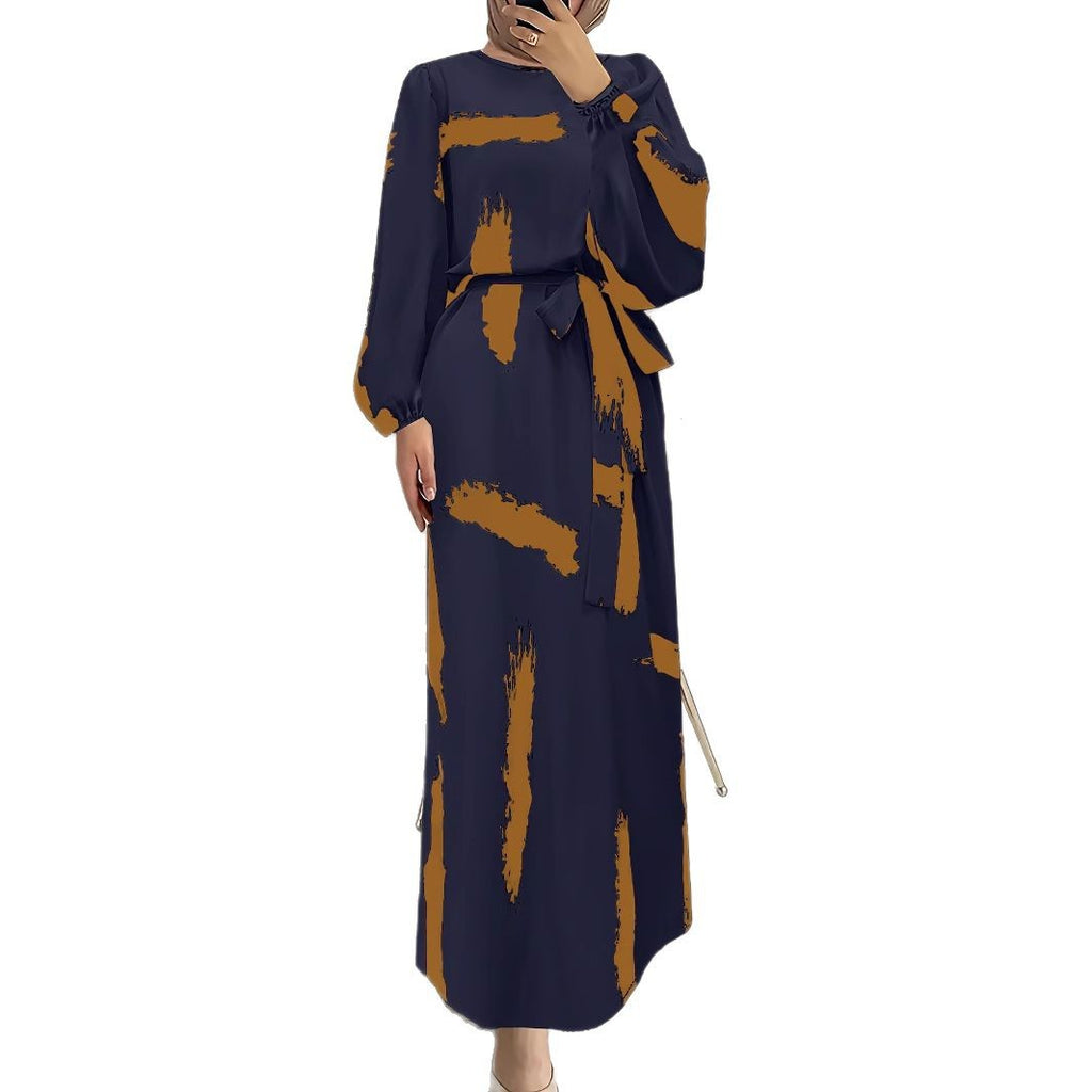 Elegant Printed A-Line Dress