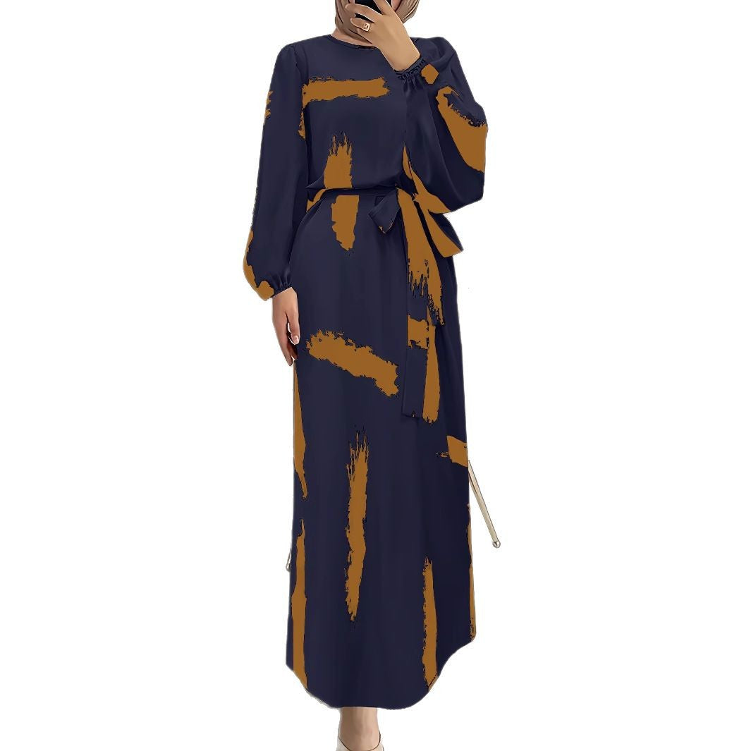 Elegant Printed A-Line Dress