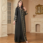 Embroidery patchwork long dress