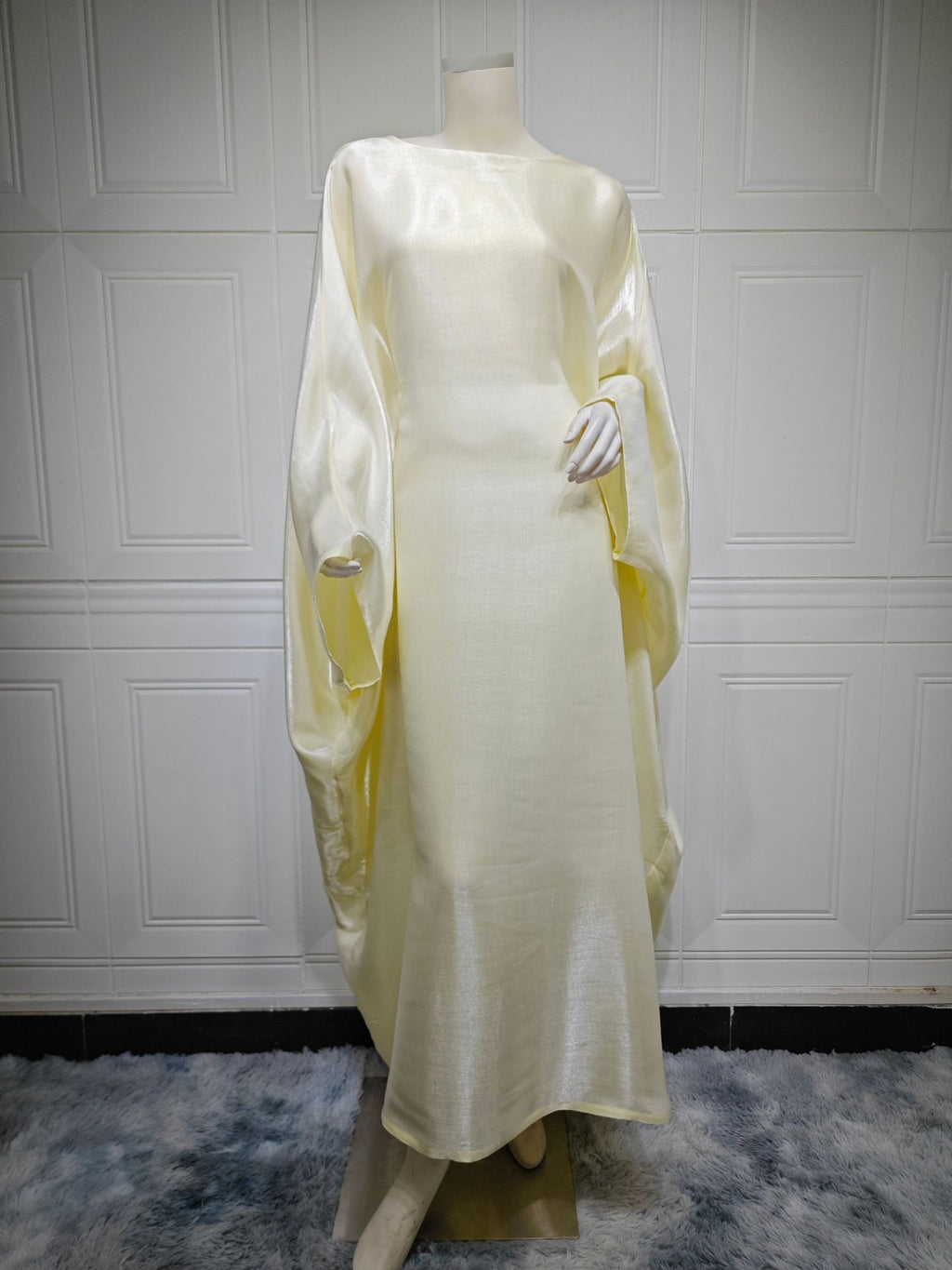 Modest Bright Silk Satin Abaya Dress