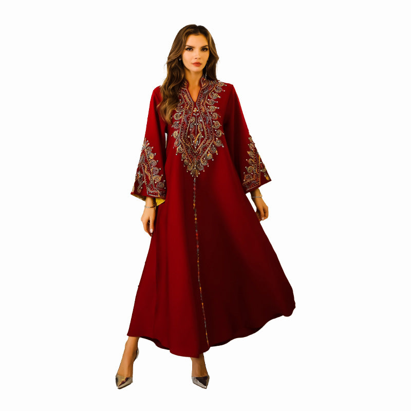 Elegant Embroidered Abaya Dress