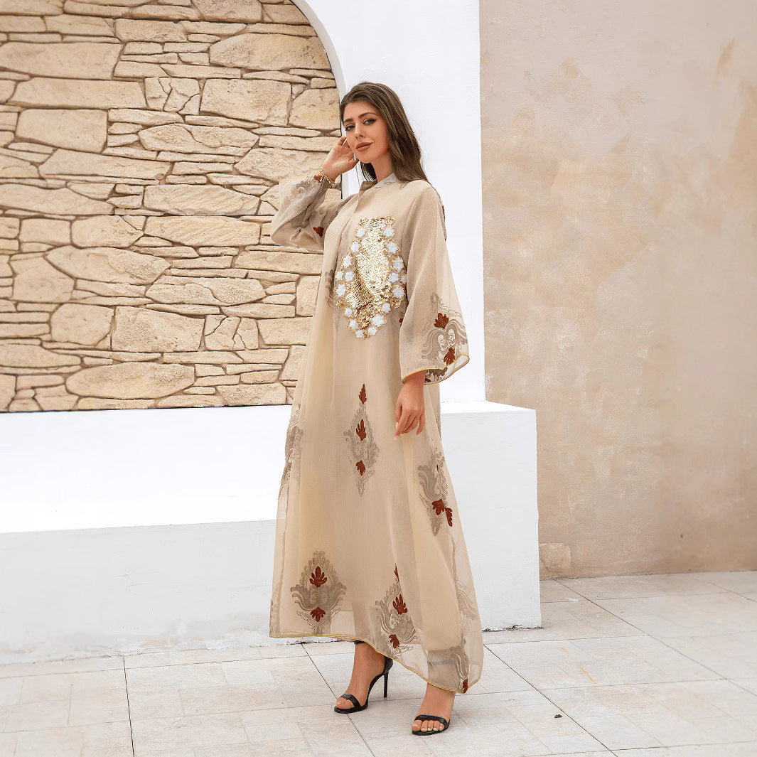 Embroidered Abaya Dress