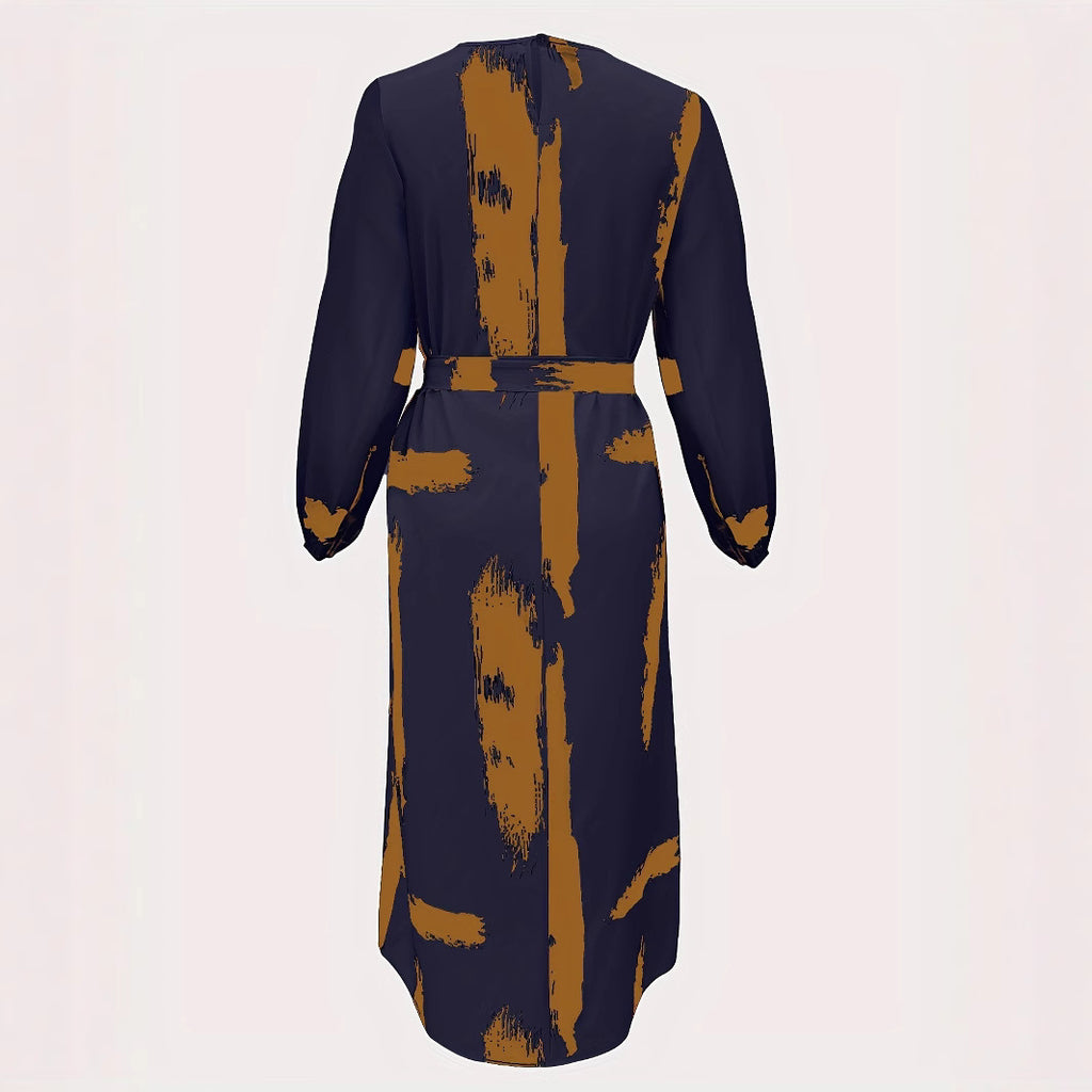 Elegant Printed A-Line Dress