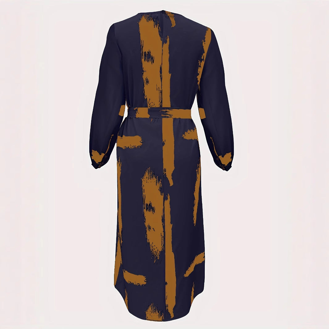 Elegant Printed A-Line Dress