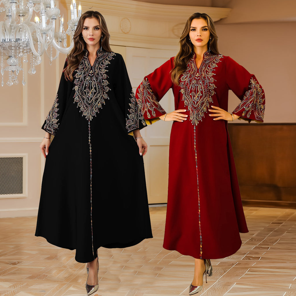 Elegant Embroidered Abaya Dress