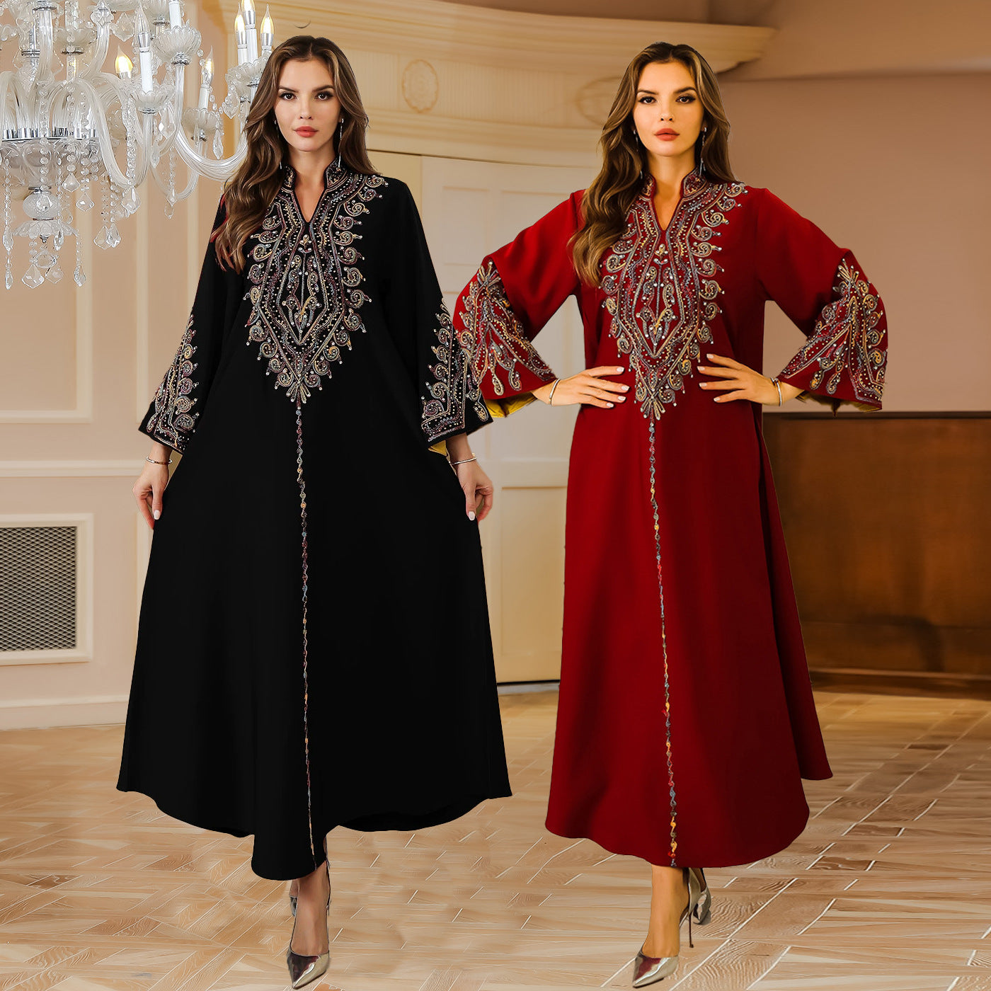 Elegant Embroidered Abaya Dress