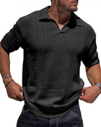 Loose Pure Color Cut Out Men's Tops for Men