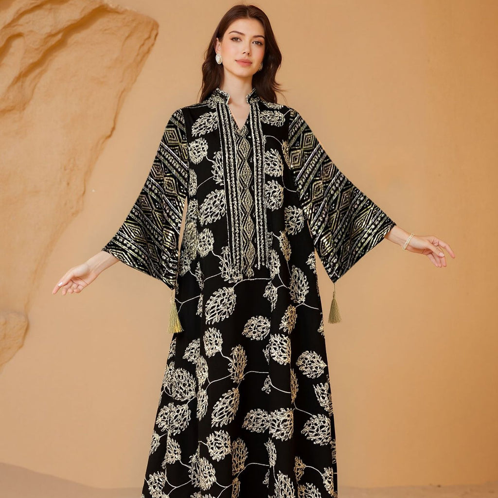 Mesh Embroidered Evening Dress