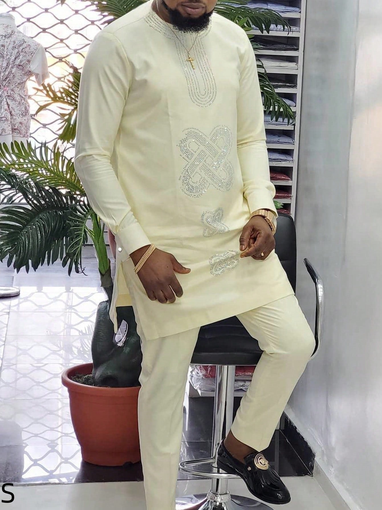 men embroidery suit