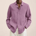 Loose Button Cotton and Linen Cardigan Shirt Men