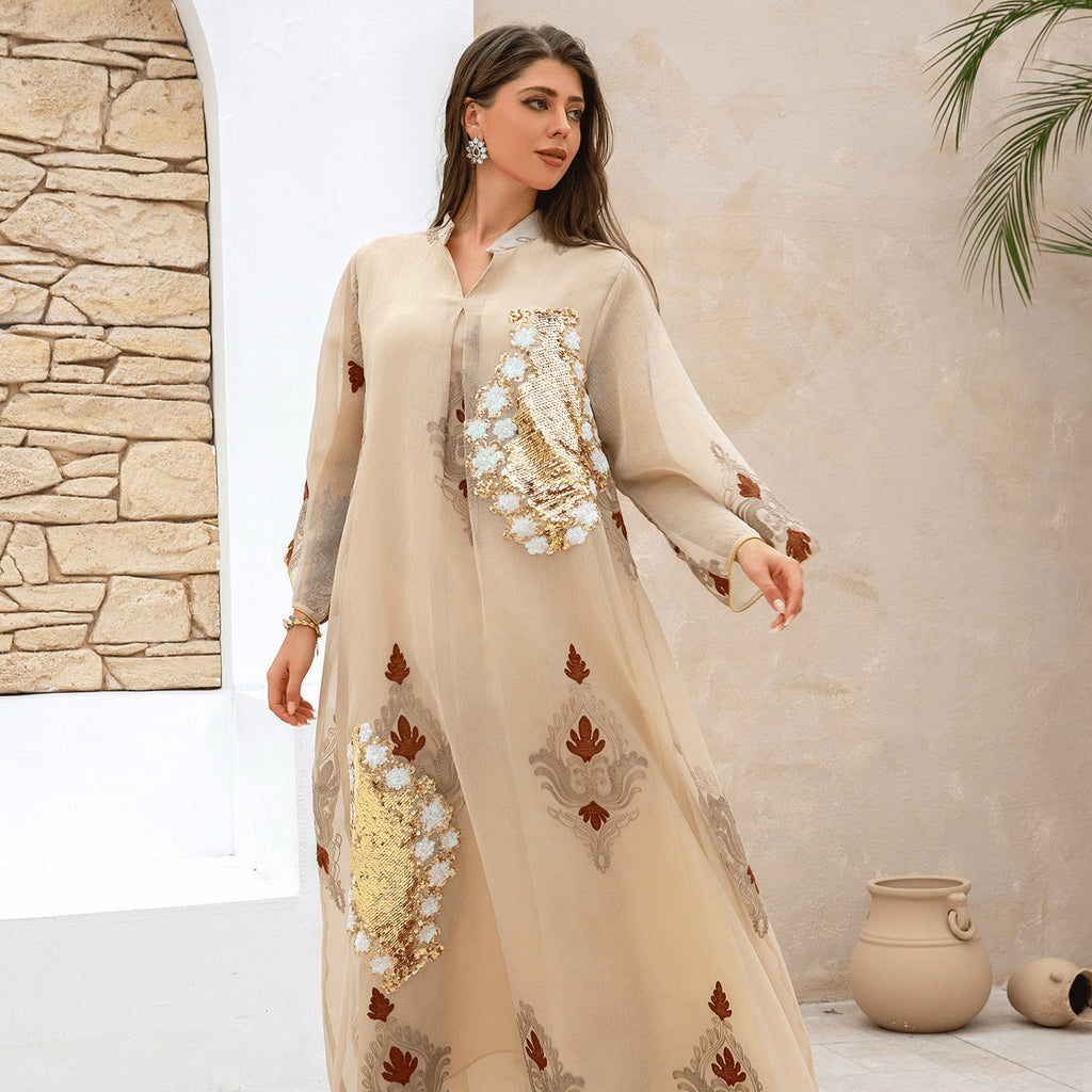 Embroidered Abaya Dress