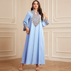 Embroidered V-neck dress