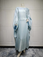 Modest Bright Silk Satin Abaya Dress