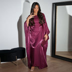 Modest Bright Silk Satin Abaya Dress