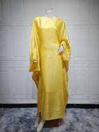 Modest Bright Silk Satin Abaya Dress