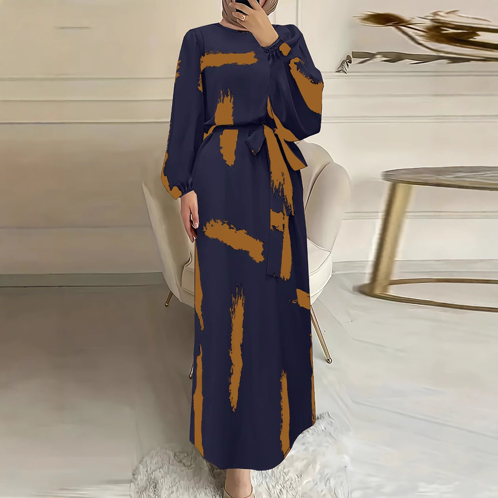 Elegant Printed A-Line Dress