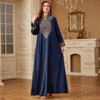 Embroidered V-neck dress