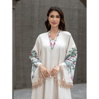 Robe V Neck Embroidered Arabic Dress
