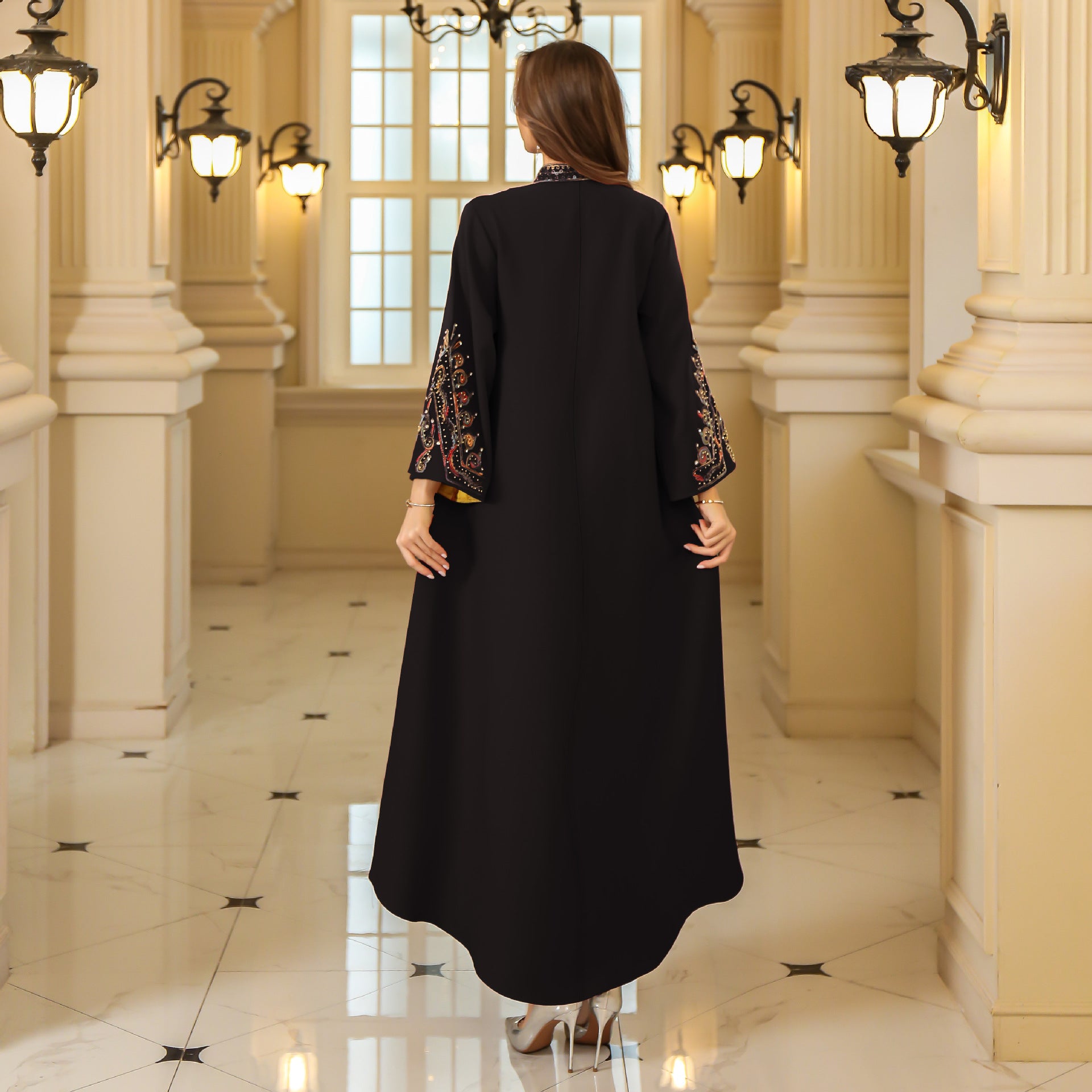 Elegant Embroidered Abaya Dress