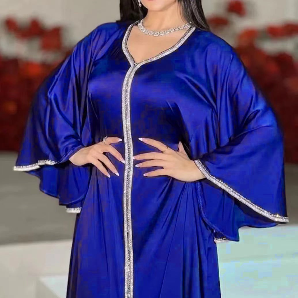 Muslim fashion women's robes with rhinestones